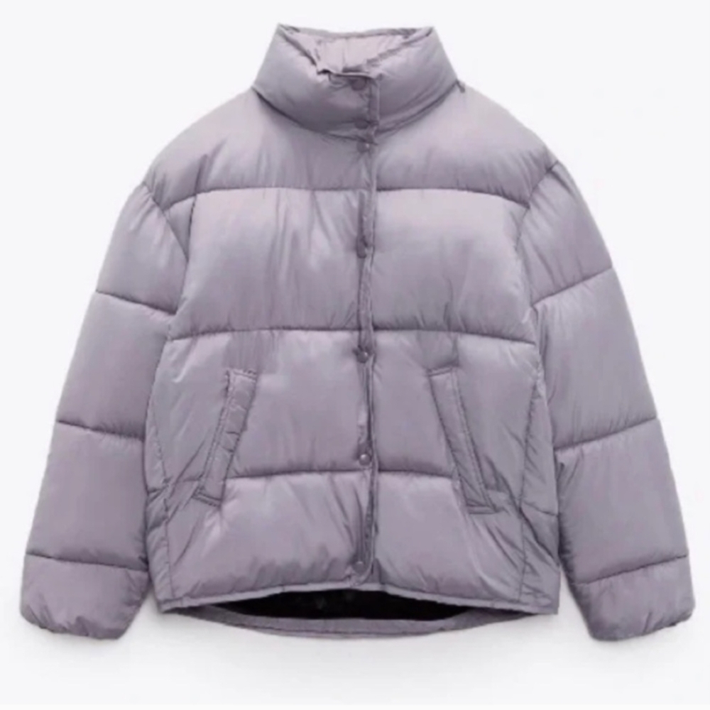 ZARA WATER REPELLENT LILAC LAVENDER PUFFER JACKET S
